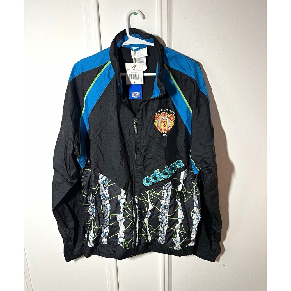 adidas Manchester United Woven Jacket 90 Mens M KD5815 1992 Retro NWT